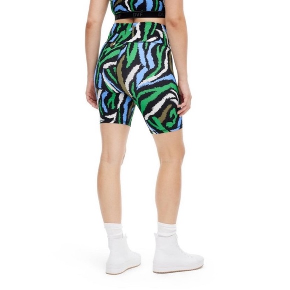 Diane von Furstenberg x Target Disco Zebra Green Bike Shorts Size XL NWT - Picture 4 of 6